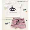 Karen 2 dílná dětská sada, triko s kraťasky For Boy - proužky červené, modré