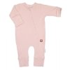Rostoucí žebrovaný overálek, čepička a botičky, 3D, Nature - pudrově růžová