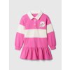 Baby polo šaty s logem Růžová