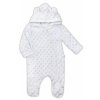 Baby Nellys Kombinézka/overálek MINKY s kapucí a oušky - bílá, vel. 80