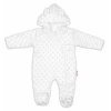 Baby Nellys Kombinézka/overálek MINKY s kapucí a oušky - bílá, vel. 80