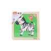 Dřevěné puzzle 4 dílky- zebra
