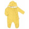 Baby Nellys Kombinézka/overálek MINKY s kapucí a oušky - žlutá