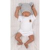 Z&Z 2-dílná soupravička, body kr.rukáv, tepláčky se šňůrkou, bílá/šedáV