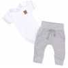 Z&Z 2-dílná soupravička, body kr.rukáv, tepláčky se šňůrkou, bílá/šedáV