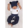 Z&Z 2-dílná soupravička, body kr.rukáv, tepláčky se šňůrkou, bílá/granát V