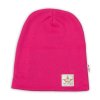 Baby Nellys Hand Made Dětská funkční čepice s dvojitým lemem - tm. růžová V