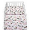 Baby Nellys 2-dílné bavlněné povlečení Králíček na louce - růžová, bílá, 135x100