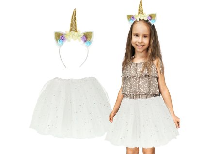 detsky karnevalovy kostym jednorozec biely