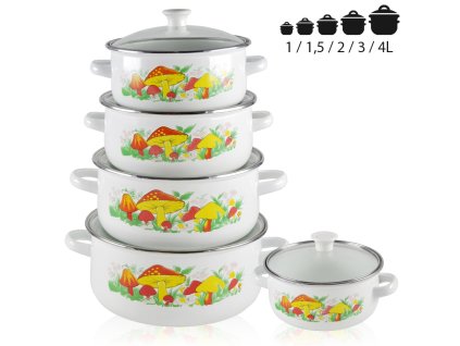 smaltovane hrnce hriby