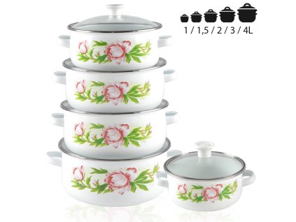 smaltovane hrnce kvety