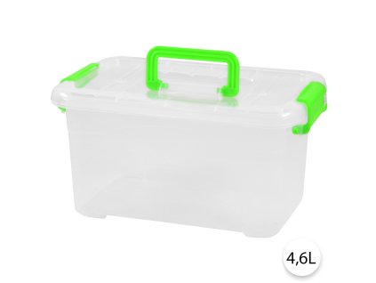ulozny box s veko 4 6l zelena