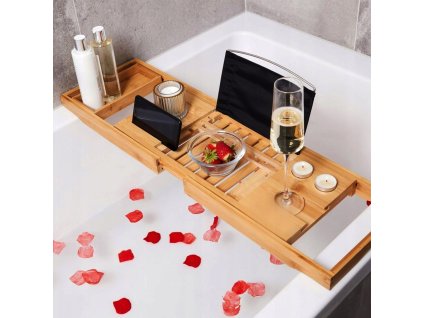 nastavitelny stolik na vanu bambusovy