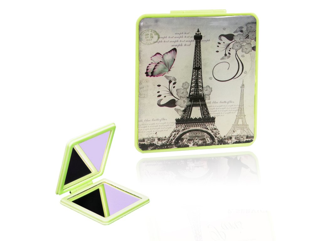 2339 tfy mini mirror vintage4 zrkadielko do kabelky hranate zelene