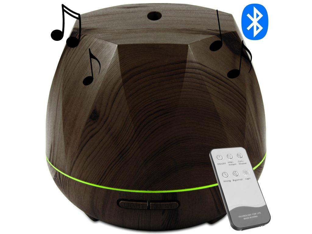 17843 homepro 1568 aroma difuzer s bluetooth reproduktorom 550ml tmavo hnedy