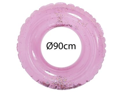 8333 jenifer no 7903 nafukovacie koleso 90 cm ruzove priesvitne s trblietkami
