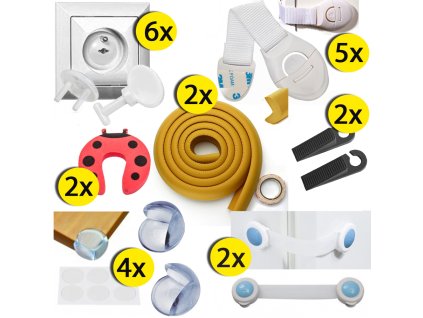 7022 babysafety mx5big brown bezpecnostna sada prvkov pre deti 23ks