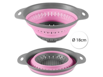 14363 kitchen home 132219 skladacie silikonove cedidlo cednik kruh 18cm fialove