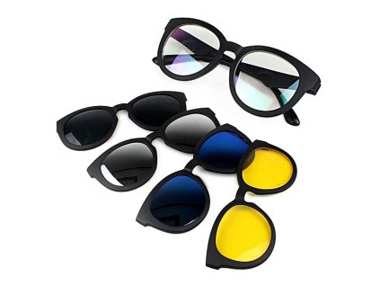 8150 magic vision 14054 blck blu ye sil okuliare pre vodicov s vymenitelnymi sklami 5v1 farebne