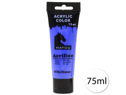 15164 matou 135643 17 akrylova farba 1x75ml 443 blu oltremare tmavo modra