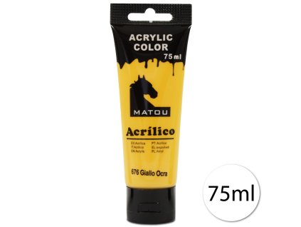 15152 matou 135643 6 akrylova farba 1x75ml 676 giallo ocra okrova