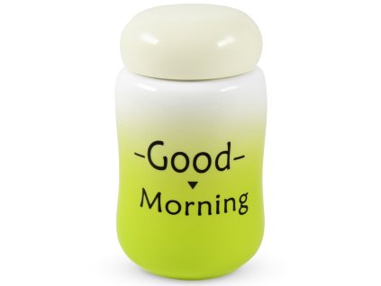 2753 mingyi 38517 b keramicky hrncek s vieckom good morning zeleny 0 3 l