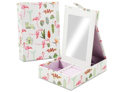 18986 beautylushh 98087 sperkovnica so zrkadlom kaktus 21x15x5cm biela