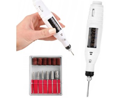9230 beautylushh no 8946 bruska na nechty mini s frezami biela