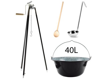 24938 perfect home set 88 kotlikova suprava 40l 4ks trojnozka kotlik varecha naberacka