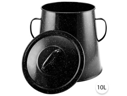 25904 perfect home smaltovana nadoba na mast 10l cierna 10456