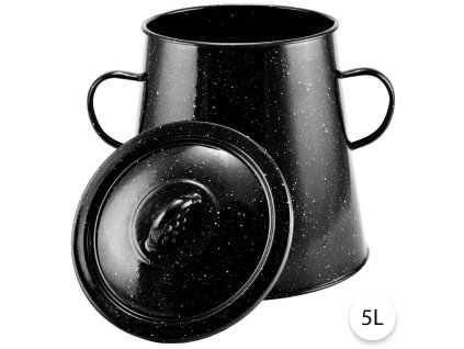 25925 perfect home smaltovana nadoba na mast 5l cierna 10452