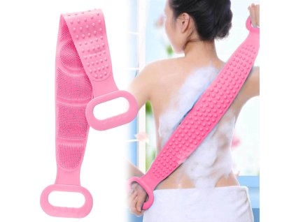13016 beautyrelax 8253 masazny pas na umyvanie chrbta 69x8 5cm ruzovy