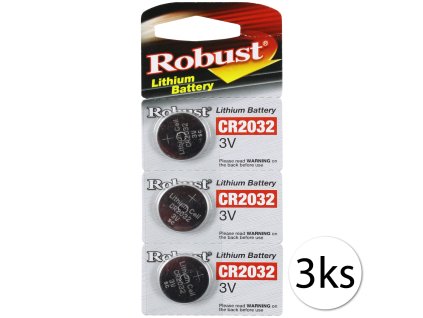 16322 robust cr2032 lithiove baterie 3v v blisteri 3ks