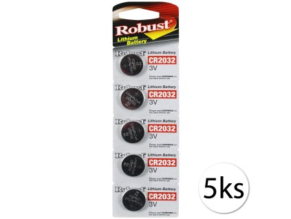 16316 robust cr2032 lithiove baterie 3v v blisteri 5ks