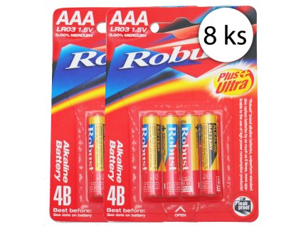 9671 robust plus ultra no 2622 alkalicke baterie aaa lr03 1 5v v blisteri 8 ks