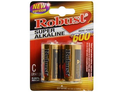13751 robust super 1414 alkalicke baterie c lr14 1 5v v blisteri 2 ks