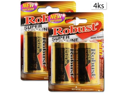 13658 robust super 1458 alkalicke baterie d lr20 1 5v v blisteri 4 ks