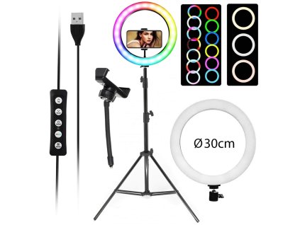 25436 beautyrelax mj30 led kruhove svetlo ring light 30 cm rgb so stativom