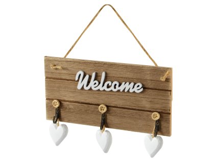 14078 shabby chic 127853 vintage organizer na kluce welcome 20x10 cm hneda