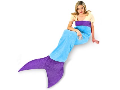 23219 snuggie mf 7 deka v tvare morskej panny mermaid 122x48 cm modra