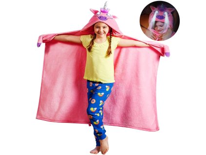 25568 svietiaca deka jednorozec 121x81cm ruzova funplay fp 00125