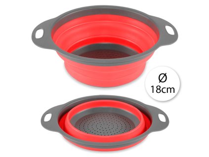 8621 tfy 4361af skladacie silikonove cedidlo cednik priemer 18cm cervena