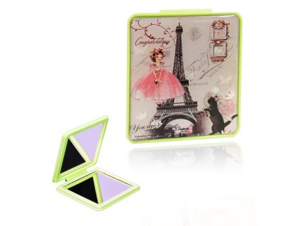 2342 tfy mini mirror vintage5 zrkadielko do kabelky hranate zelene