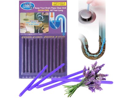 9794 tfy sani stick prp12 tycinky na cistenie odpadu levandula 12 ks