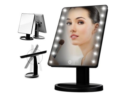 8117 tfy xr 1608 02 black nastavitelne led zrkadlo 16ks led svetiel cierne
