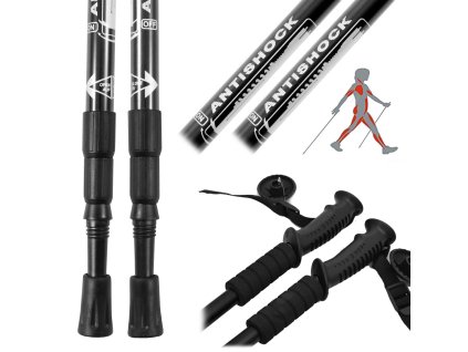 1298 walkfree blk01 trekingove palice 2ks plastova rukovat cierne