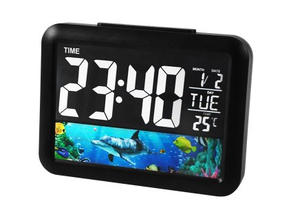 20702 e clock 7002wj elektronicky led budik digitalne hodiny s lcd displejom datumom a teplotou podmorsky svet cierna