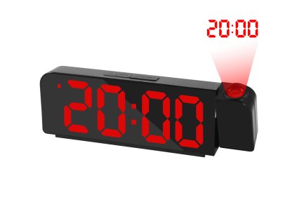24167 e clock gh3108 led budik digitalne hodiny s projekciou cierna