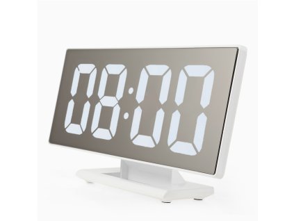 8768 e clock pe112 3618l elektronicky led budik digitalne hodiny s lcd displejom datumom a teplotou biela