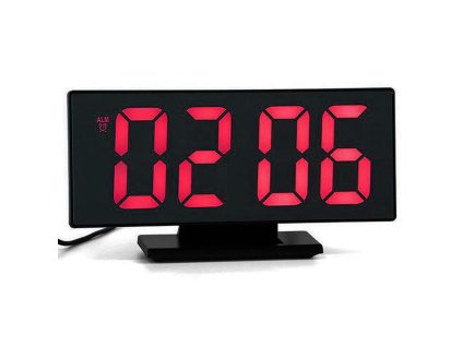 7997 e clock pm165 3618l elektronicky led budik digitalne hodiny s lcd displejom datumom a teplotou cervena